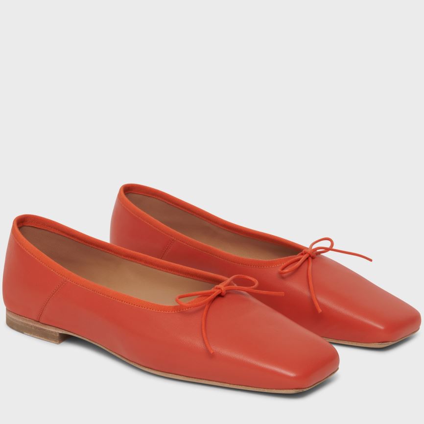 Women\'s Mansur Gavriel Square Toe Ballerina Ballet Flats Orange | AU M569FS